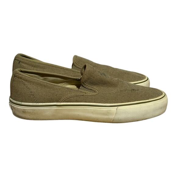 Polo Ralph Lauren Mytton Hemp Canvas Slip-On Sneakers Men's Brown Size 8 Eco - Picture 1 of 10
